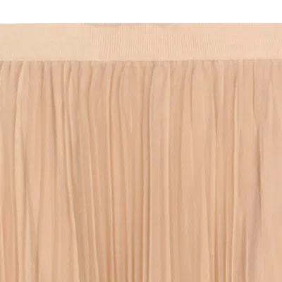 Fabiana Filippi Layered Pleated Skirt Sheer Overlay Midi In Gold