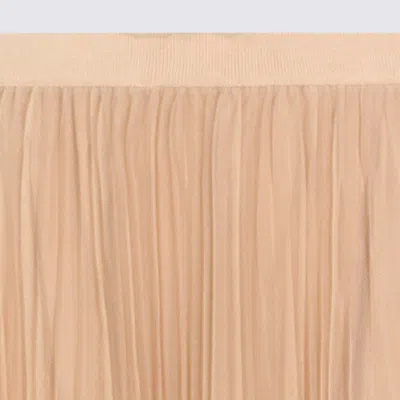 Fabiana Filippi Layered Pleated Skirt Sheer Overlay Midi In Gold