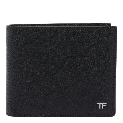 Tom Ford Textured Leather Bifold Wallet And Cardholder In Black
