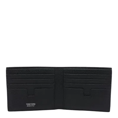 Tom Ford Textured Leather Bifold Wallet And Cardholder In Black