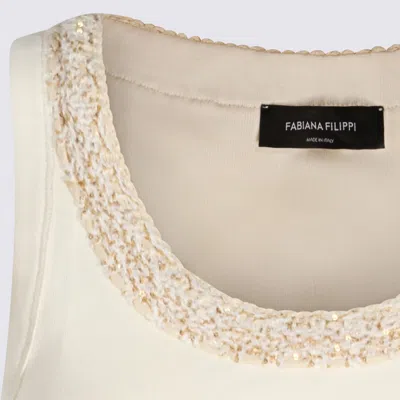 Fabiana Filippi Sleeveless Top Embellished Neckline Detail In White