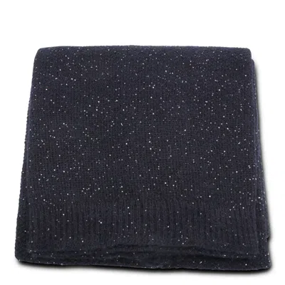 Fabiana Filippi Rectangular Scarf Sparkling Finish Knit Texture In Black