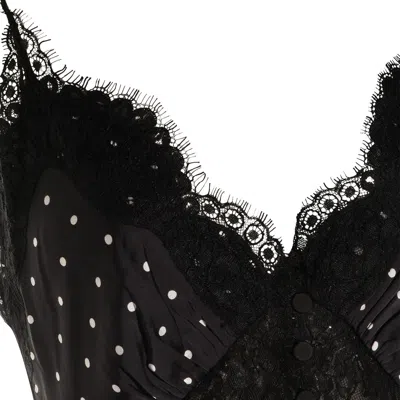 Self-portrait Self Portrait Polka Dot Long Dress In Black