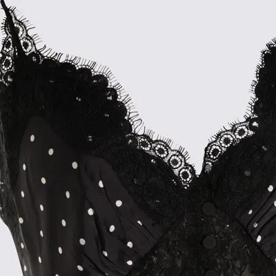 Self-portrait Self Portrait Polka Dot Long Dress In Black