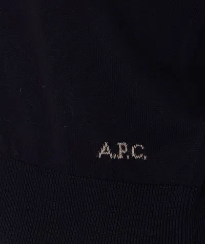 Apc Long-sleeved Knitted Cardigan In Blue