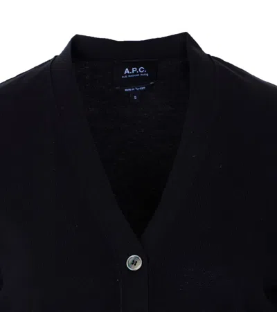 Apc Long-sleeved Knitted Cardigan In Blue