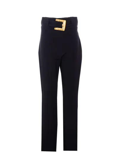 Balmain High-rise Slim Pants In Blue