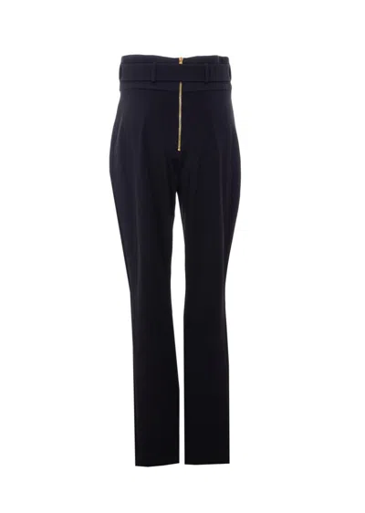 Balmain High-rise Slim Pants In Blue