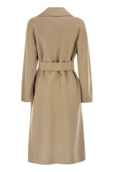 Max Mara Studio Mstcles - Wool, Cashmere And Silk Coat In Neutral