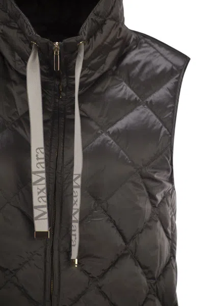 Max Mara The Cube Tegic - Drip-proof Canvas Padded Waistcoat In Gray