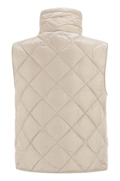 Max Mara The Cube Tegic - Drip-proof Canvas Padded Waistcoat In Neutral