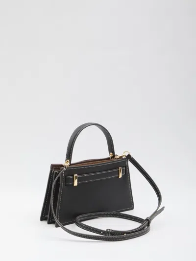 Tory Burch Lee Radziwill Mini Leather Handbag In Black