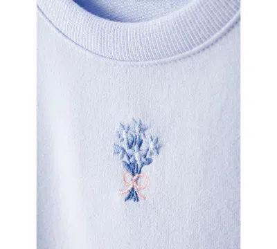 Carter's Baby Girls 2-piece Floral Long-sleeve Sweatshirt And Pants Set In Blue