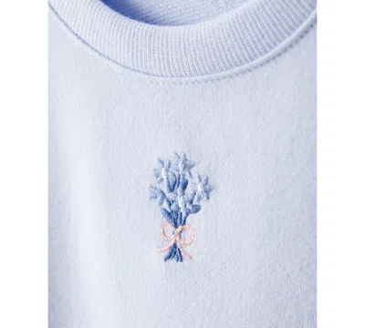 Carter's Baby Girls 2-piece Floral Long-sleeve Sweatshirt And Pants Set In Blue