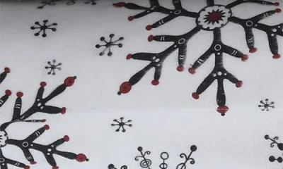 Azores Home Let It Snow Cotton Flannel Sheet Set In White