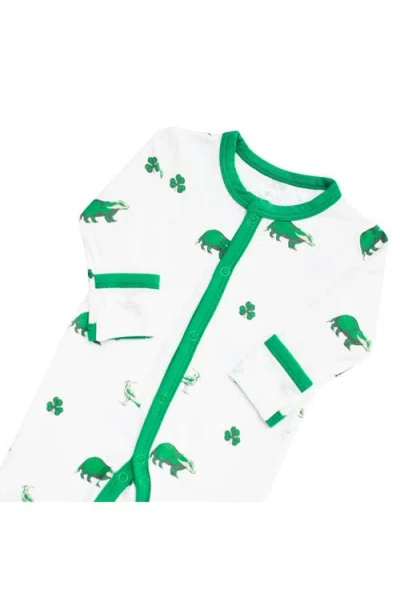 Kyte Baby Irish Snap Footie In White