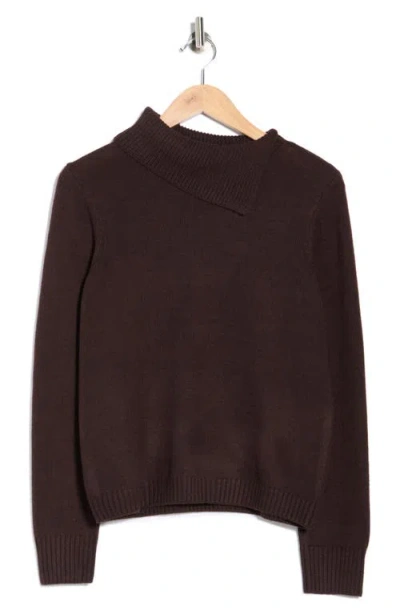 1.state Envelope Neck Pullover Sweater In Brown