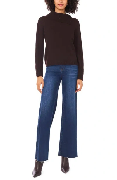 1.state Envelope Neck Pullover Sweater In Brown