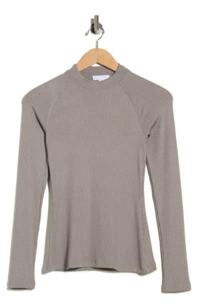 Beyond Yoga Contours Mock Neck Top In Gray