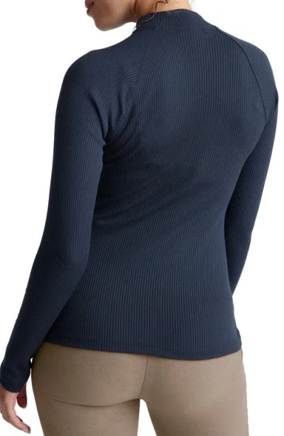 Beyond Yoga Contours Mock Neck Top In Blue