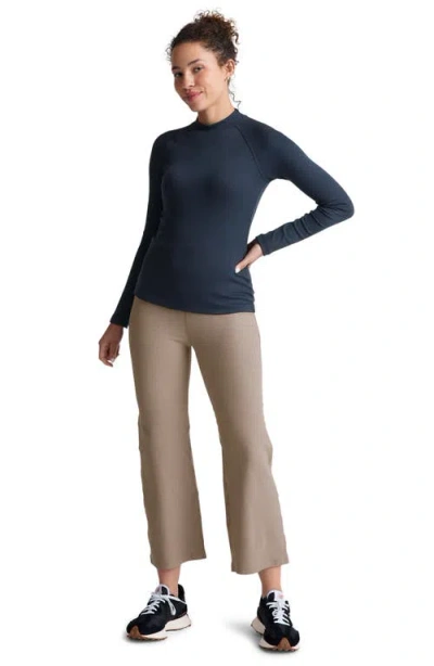 Beyond Yoga Contours Mock Neck Top In Blue