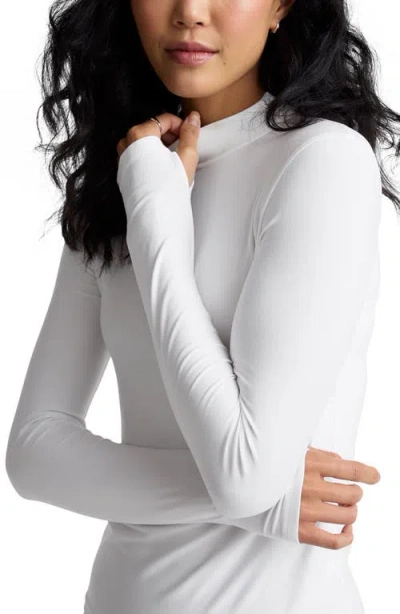 Beyond Yoga Featherweight Mock Neck Long Sleeve Top In White