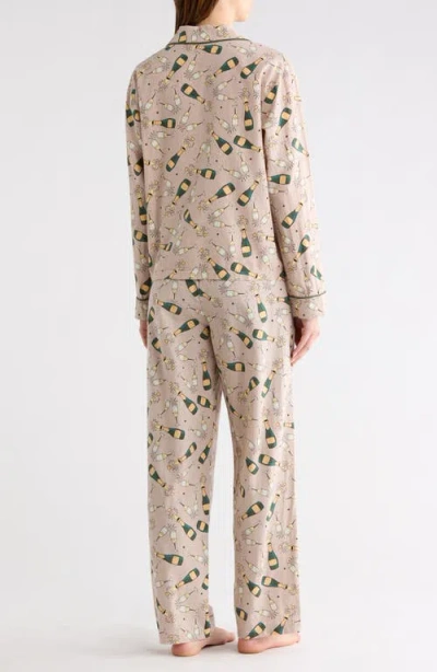 Tart Kalin Champange Print Brushed Jersey Pajamas In Neutral
