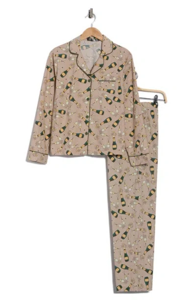 Tart Kalin Champange Print Brushed Jersey Pajamas In Neutral