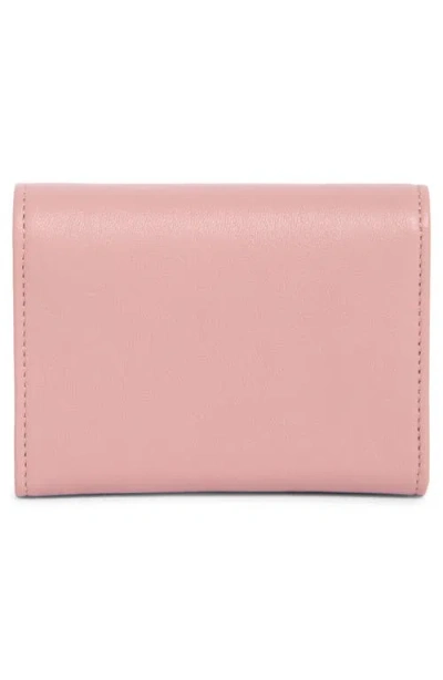 Longchamp Le Pliage Xtra Leather Flap Card Case In Pink
