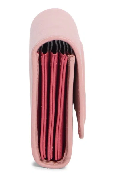 Longchamp Le Pliage Xtra Leather Flap Card Case In Pink