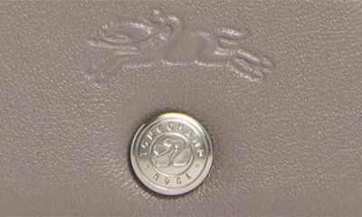 Longchamp Le Pliage Xtra Leather Flap Card Case In Gray