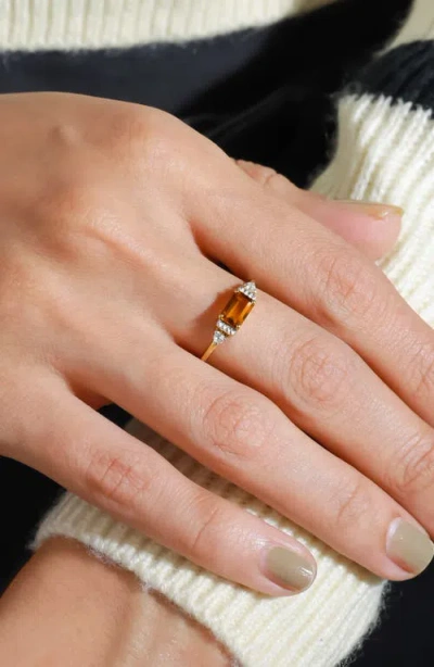 Ys Gems Baguette & Round Mix Gemstone Ring In Gold