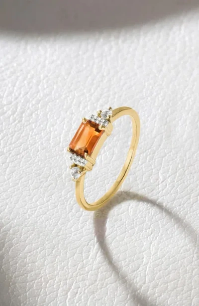 Ys Gems Baguette & Round Mix Gemstone Ring In Gold