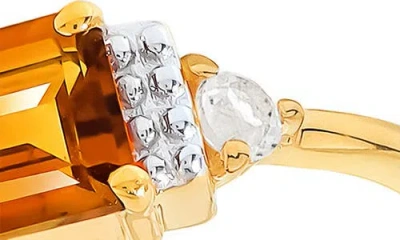Ys Gems Baguette & Round Mix Gemstone Ring In Gold