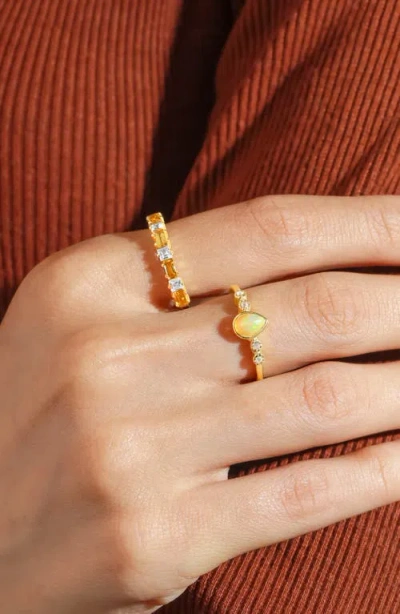 Ys Gems Pear Gemstone Ring In Gold