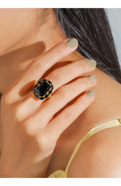 Ys Gems Onyx Ring In Black