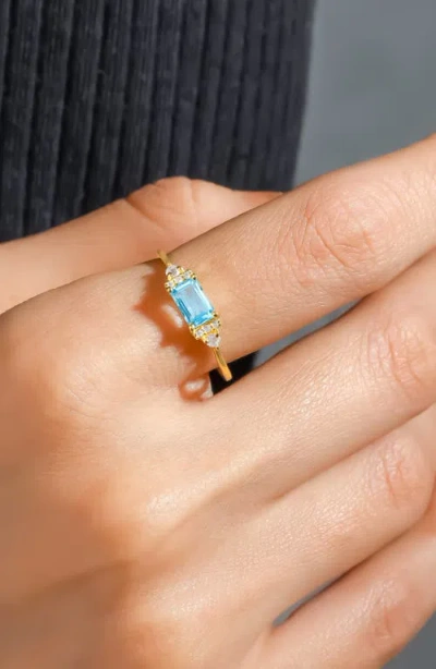 Ys Gems Baguette & Round Mix Gemstone Ring In Gold