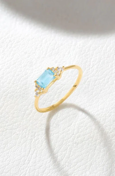 Ys Gems Baguette & Round Mix Gemstone Ring In Gold