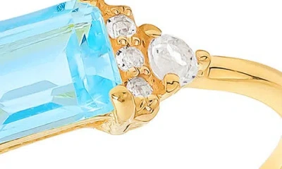 Ys Gems Baguette & Round Mix Gemstone Ring In Gold