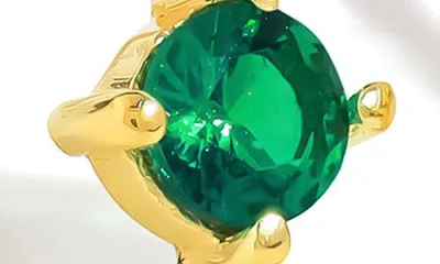 Ys Gems Emerald & White Topaz Double Drop Earrings In Gold