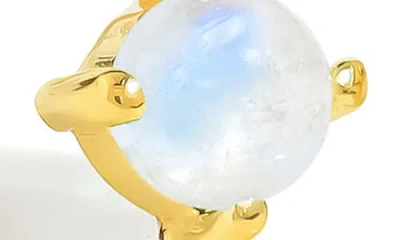 Ys Gems Emerald & White Topaz Double Drop Earrings In Gold