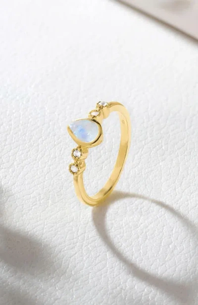 Ys Gems Pear Gemstone Ring In Gold