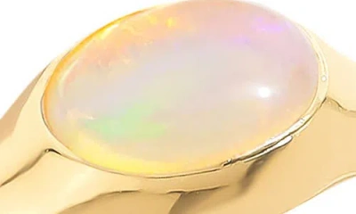 Ys Gems Wavy Band Ring In Gold