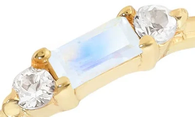 Ys Gems Baguette & Round Gemstone Ring In Gold