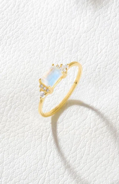 Ys Gems Baguette & Round Mix Gemstone Ring In Gold