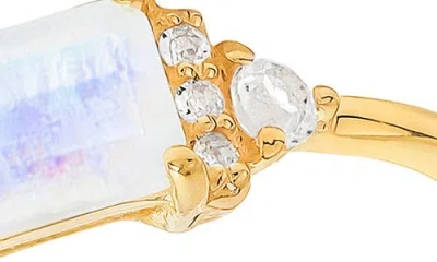 Ys Gems Baguette & Round Mix Gemstone Ring In Gold