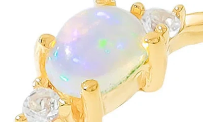 Ys Gems Opal & White Topaz Ring In Gold