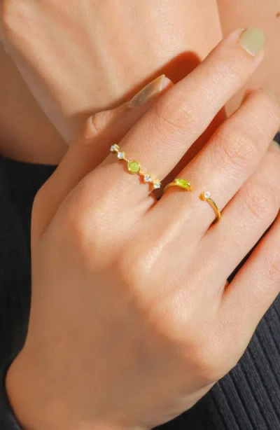 Ys Gems Round Mix Gemstone Ring In Gold