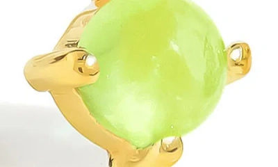 Ys Gems Emerald & White Topaz Double Drop Earrings In Gold