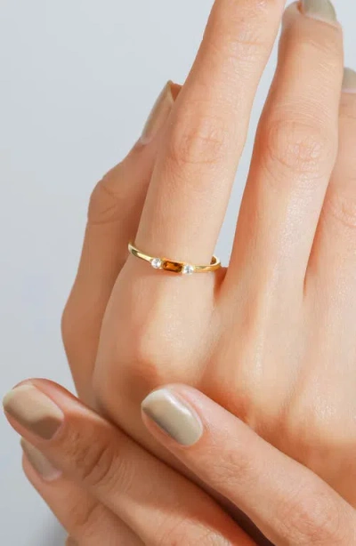 Ys Gems Baguette & Round Gemstone Ring In Gold